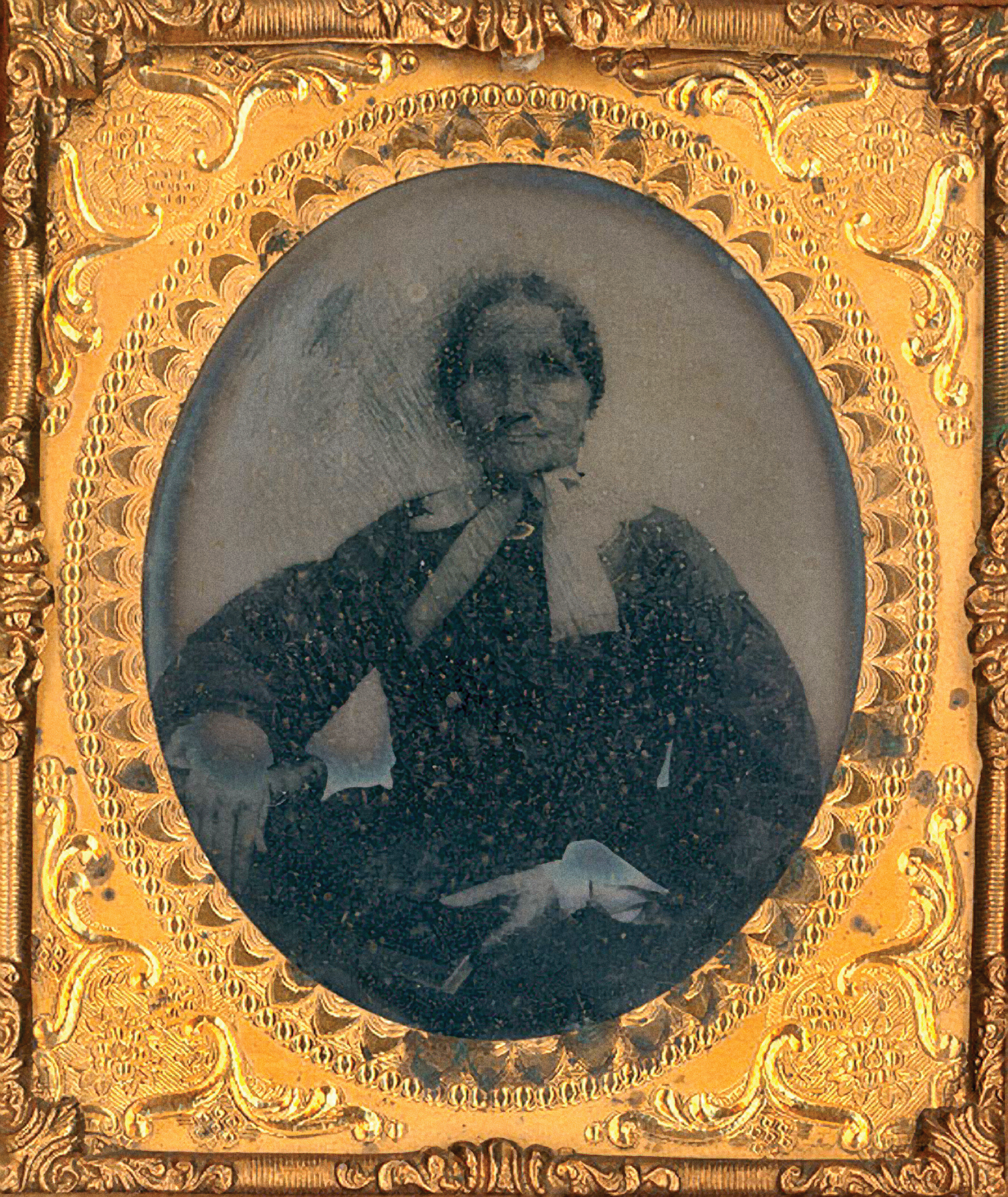 Portrait of Maria Carter Syphax, 1870. The success of the prominent Syphax family of Arlington 
began when George Washington Parke Custis, the grandson of Martha Washington, manumitted his enslaved maid, Maria Carter Syphax. The Syphax family acquired 17 acres of his Arlington plantation in 1866, where they built a house and farm. Source: Wikicommons, public domain.