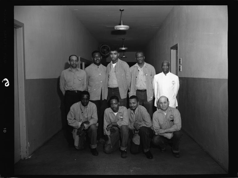 Members of the Cafeteria and Restaurant Workers Union at the Pentagon, 1964. Beginning in the 1930s, the predominantly Black United Cafeteria Workers Local 471 union played a progressive role throughout its history. Scurlock Studio Records, NMAH Archives Center.