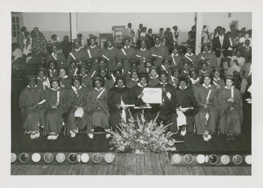 View of a Commencement Ceremony at Hoffman-Boston High School, Arlington, Virginia.