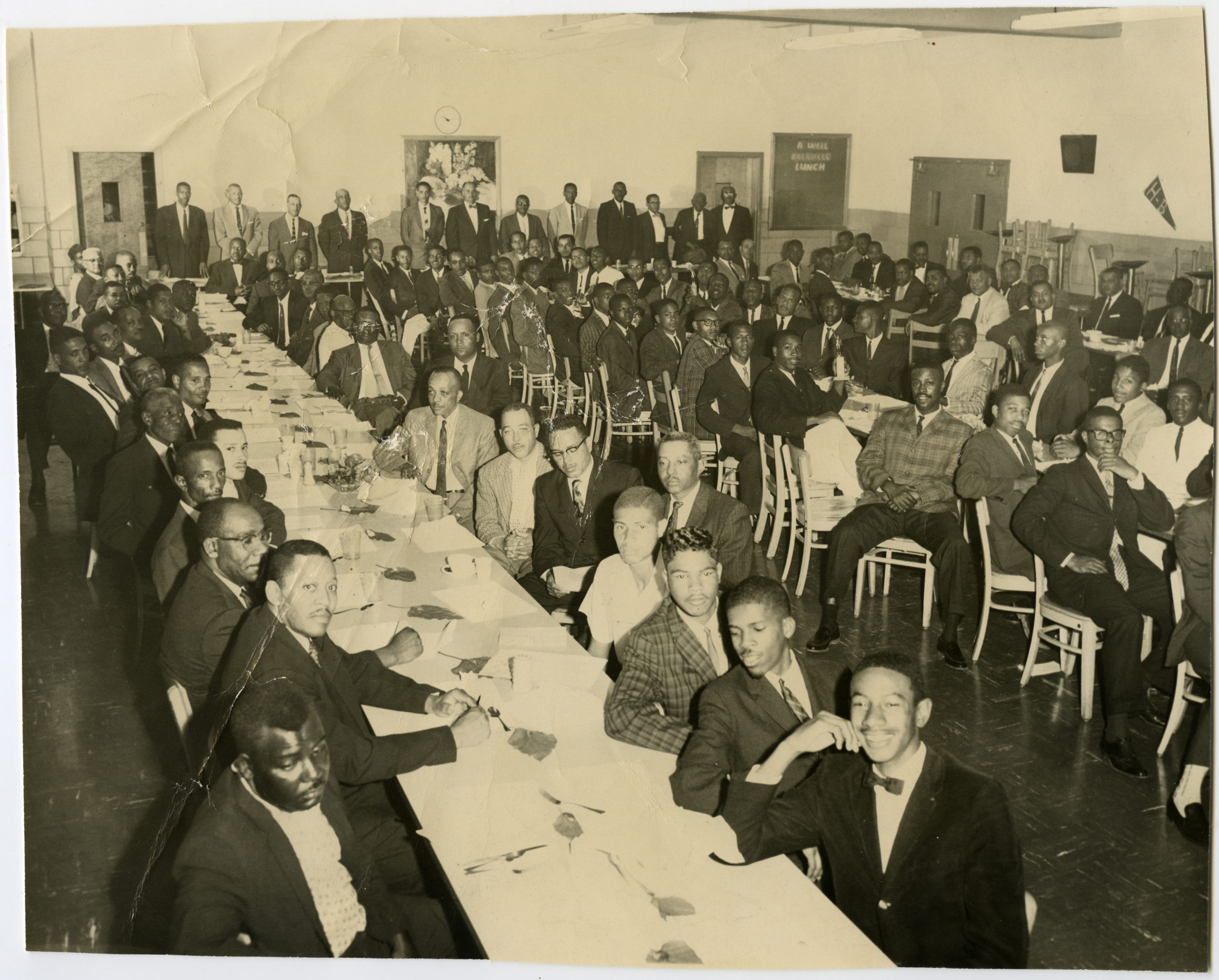 Banquet in Hoffman Boston school cafeteria, 1950s. Source: Center for Local History, Arlington Public Library.